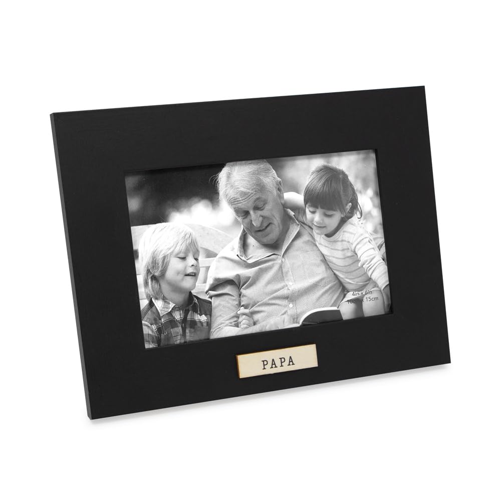 Cadre photo papa en bois Isaac Jacobs noir 10x15 cm pour table et mur