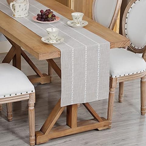Rustic Embroidery Table Runner for Dining Cover