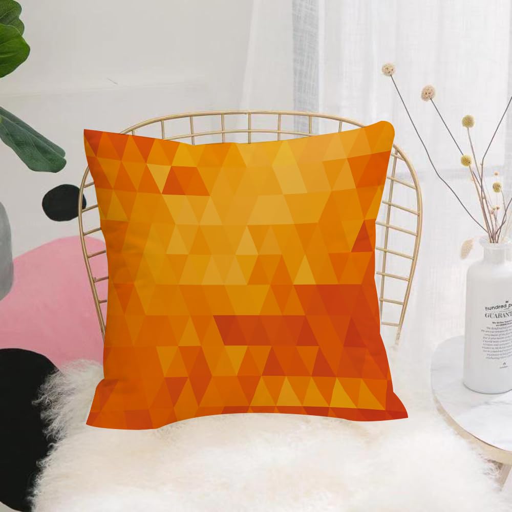 HYMSXW Cushion Cover,Throw Pillow Case Home Decorative for Living Room Bedroom Sofa Chair 20X20 Inch,Dark orange polygonal illustration which consist of triangles. Triangular desig,Pillowcase 50X50cm