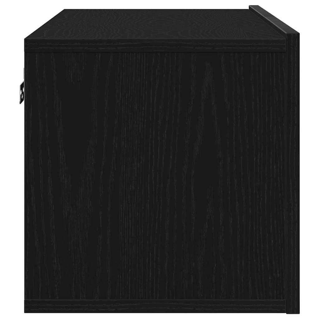 Set di 2 mobili bassi per TV, colore nero, effetto rovere, 80 x 30
