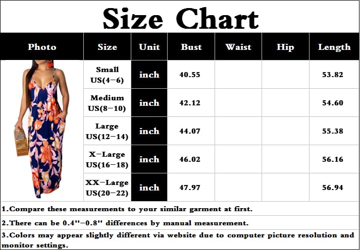 Image of Summer Maxi Dress for Women 2026 Plus Size Sundresses Casual Sexy Floral Sleeveless Beach Long Dress with Pockets
