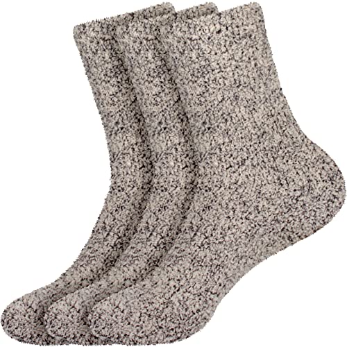 Image of BambooMN Women's Fuzzy Warm Feather Soft Socks - Value Packs
