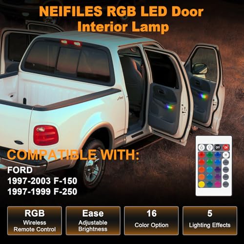 Luz LED RGB de Cortesía para Puerta Interior Ford F150 1997-2003 miniatura 2