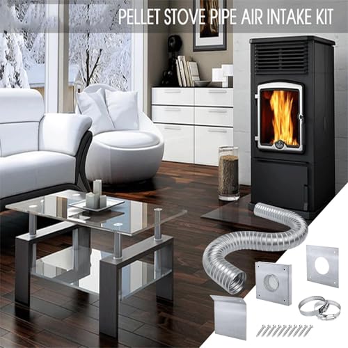 Kit toma de aire estufa pellets conducto ventilación chimenea hogar accesorio resistente calor 6