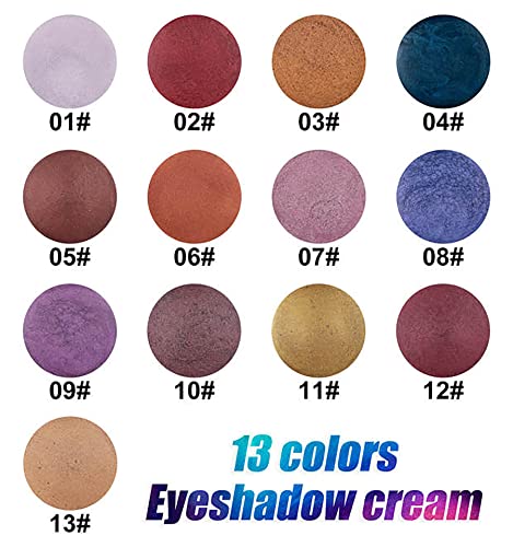 Vodisa Cream Eyeshadow Highly Pigmented Blendable Shimmer Eye Shadow Highlighter Smooth Crease-Resistant Eye Makeup Set - 08 #TOP6