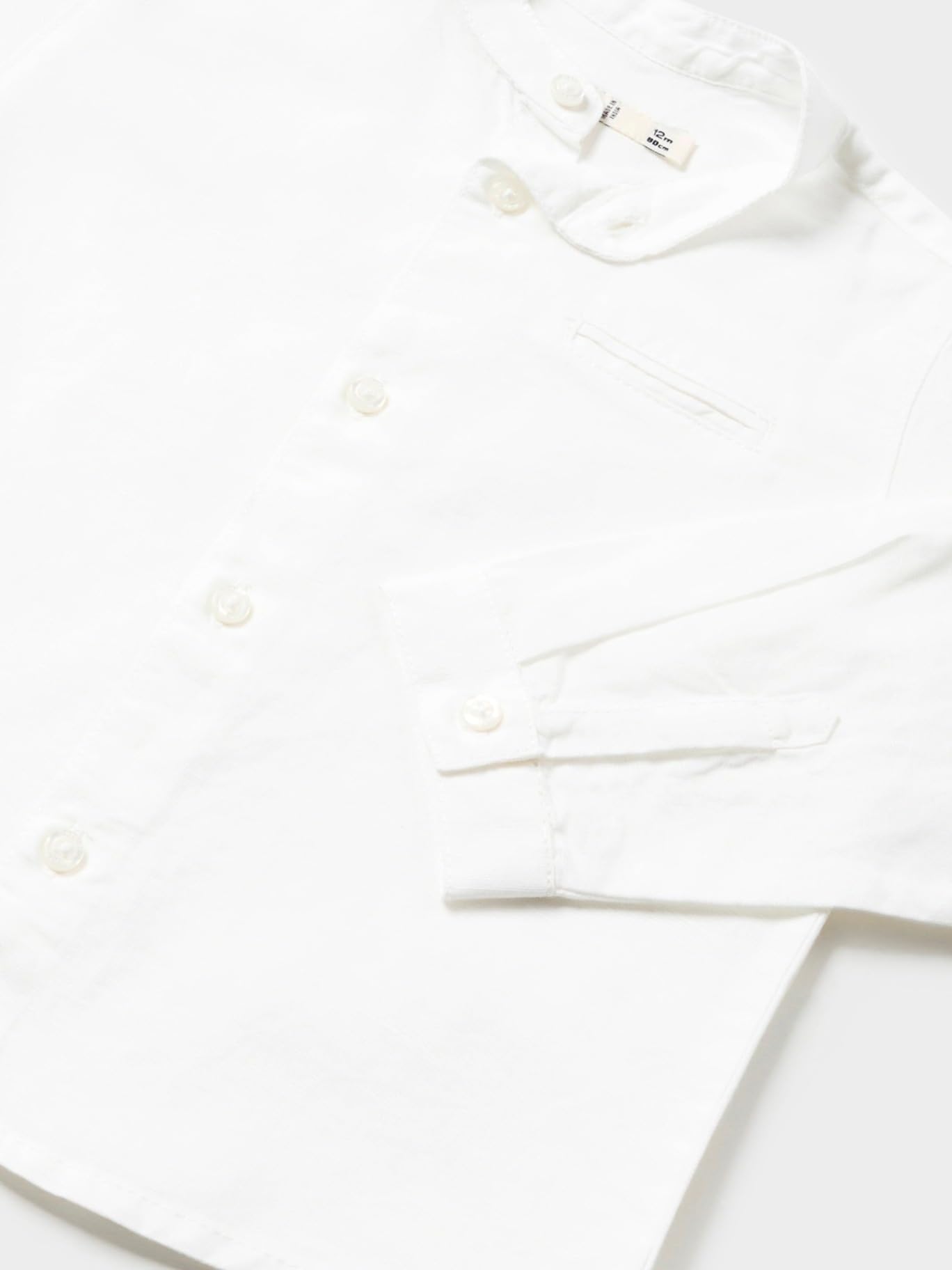 Mayoral Camicia m/l Lino Collo corean per Bimbo Bianco