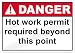 Hot Work Permit Required Beyond This Point Danger Sign - 14