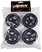 Apex RC Products 1/10 On-Road 12mm Black 5 Spoke Wheels V Tread Rubber Tires (Set of 4) #5000