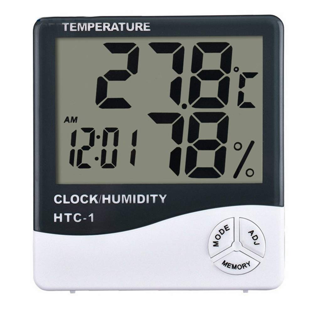 Monbedos Termómetro digital de temperatura de humedad, sensor de temperatura interior, medidor de higrómetro con pantalla LCD para habitación, oficina en casa