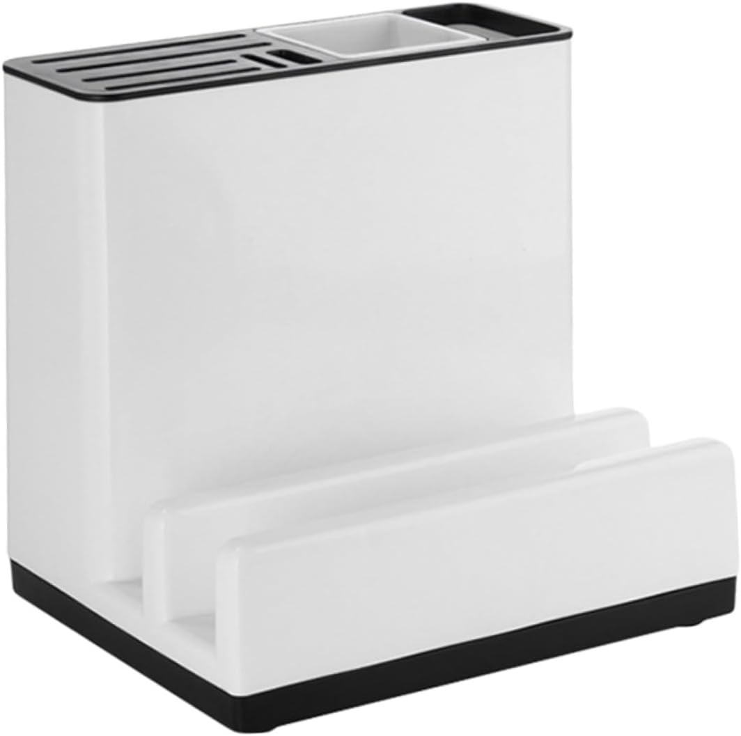 IMIKEYA Multi-Function Kitchen Utensil Holder and Storage Rack Premium Drainage Design for Organizing Tableware Lightweight and Easy to Clean for Kitchen Countertop