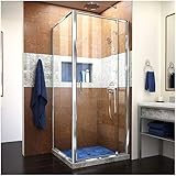 DreamLine Flex 30 1/2 in. D x 28-32 in. W x 72 in. H Semi-Frameless Pivot Shower Enclosure in Chrome