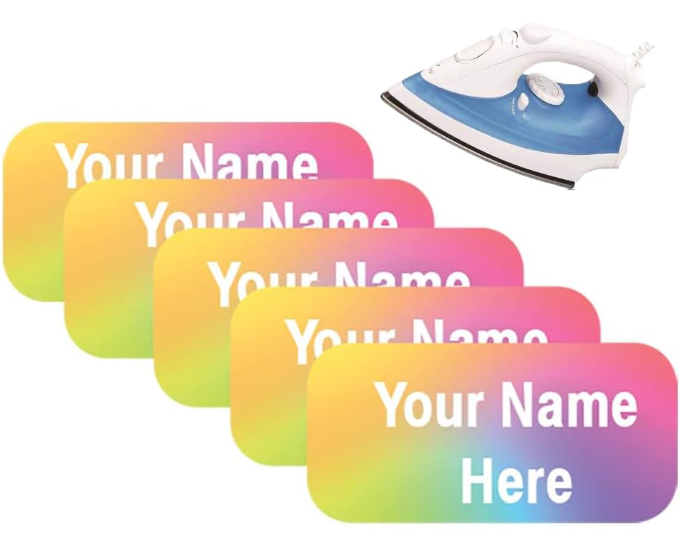 Personalized Iron On Name Labels - Custom Washable Name Tags for Clothing - Iron On Clothing Labels for Nursing Home, Day Camp, Daycare.