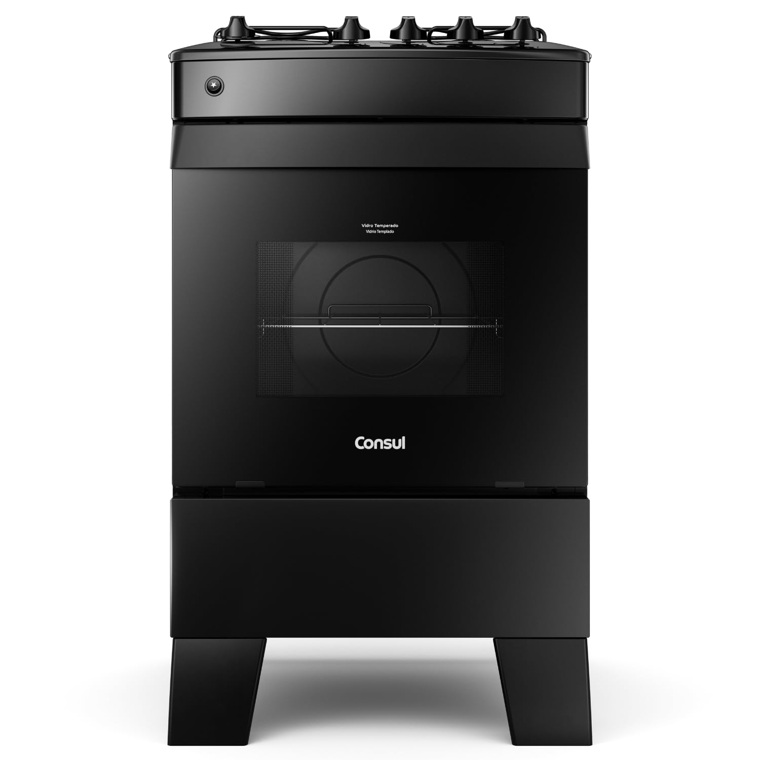 Consul Fogão 4 bocas Preto Consul com mesa esmaltada - CFO4ZAE Bivolt