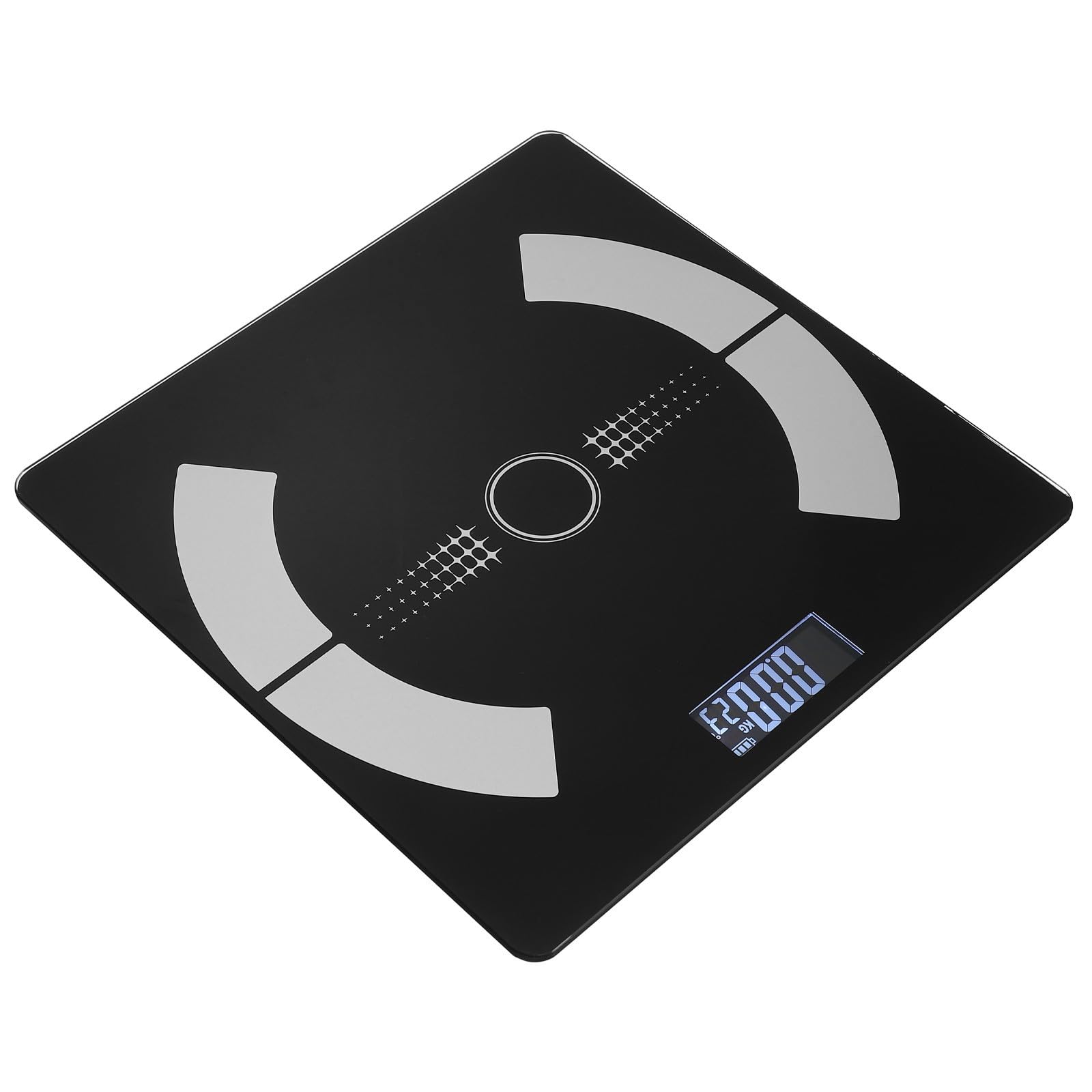 Báscula de Grasa Corporal Digital para Hogar Carga USB y Vidrio Negro