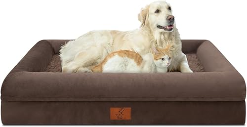 Miniatura 9 de Cama ortopédica grande para perros, cama impermeable para perros con funda extraíble, camas lavables para perros grandes, con cojín extraíble de 4