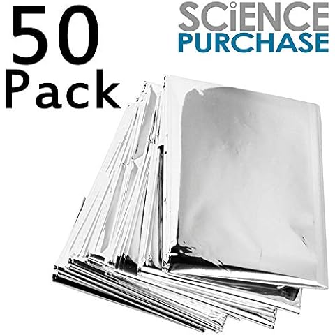 SciencePurchase Emergency Mylar Thermal Blankets Super Pack Size (Pack of 50) Cover