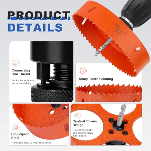 Image of ELECFUN 6 Inch - 152mm Hole Saw Cutter with Pilot Drill Bit
