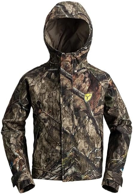 Blocker Outdoors Drencher Youth Lightweight Early Season Breathable Waterproof Hooded Full Zip Rain Camo Hunting Jacket (MO Country DNA, Medium) - Image 4
