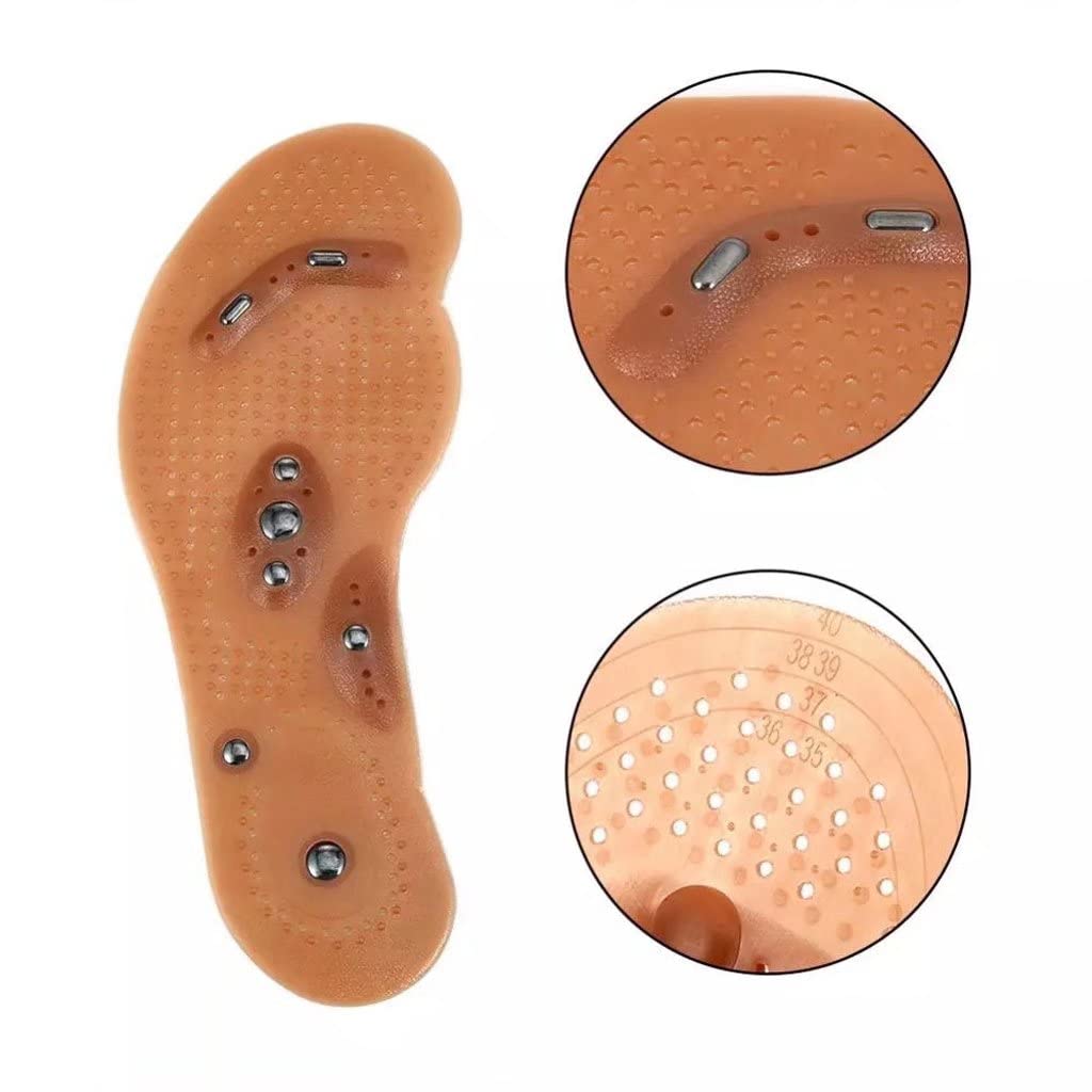 Wkładki do masażu stóp, Terapia stóp Refleksologia Ulga w bólu Zmywalne i cięte wkładki do butów, akupresura Magnetyczne masażu dla kobiet mężczyzn(1 Pair,S)