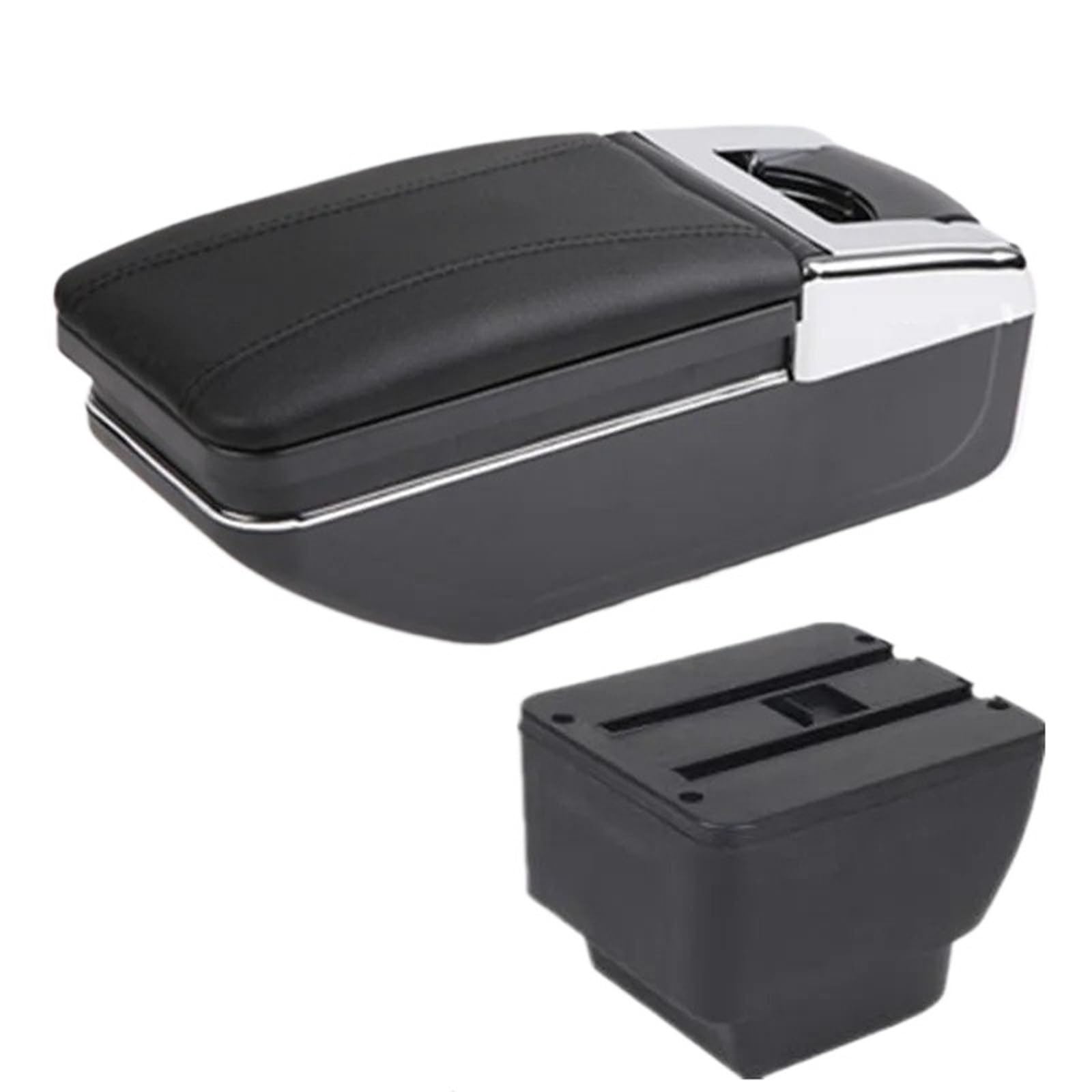 NOKRGQW Car Armrest Box For MAZDA 2 Car Armrest Centra Storage Box Interior Dedicated Retrofit Parts Accessories(A2 black line NO USB)