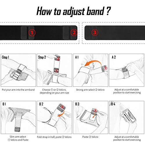 HAISSKY Sportarmband Mit Kopfhörer Tasche Sportarmband Handytasche Sport für iPhone 16 Pro Max/15 Pro/14/13 Pro/12 Plus, Huawei P70 Pro/P60 Pro/Mate 60 Xiaomi, Galaxy Handyhülle Running Armband