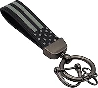 Elegananccy USA American Flag Leather Car Keychain with Zinc Alloy Ring - Durable Patriotic Men's Key Ring Accessory