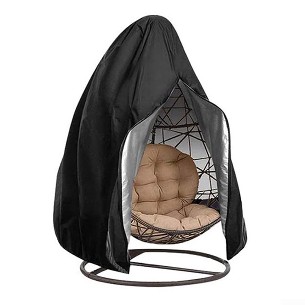 210D Oxford Hanging Chair Cover, Waterproof Swing Egg Chair Protector for Outdoor Garden Patio, Rainproof & Sunproof Dust Case, Black(black 231 * 200cm)