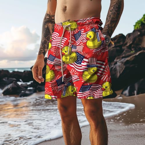 Men's Abstract Cat Vintage Hawaiian Shorts Funny Cat Lover Gift Swim Trunks for Men Swimwear4