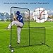 Xeoca Baseball L Screen with Wheels for Batting Cage, 7x7ft Pitcher Protector Net for Pitchers Protection, Baseball Pitching Net, Body Protector for Back Drive Lines, Portable Carry Bag Included