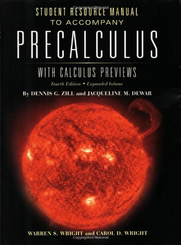 Precalculus With Calculus Previews: Student Resource Manual