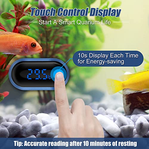 EEEKit Aquarium Thermometer mit Touchscreen-Display, LED Digitales Wasser Thermometer, Hohe Präzision Überwachung der Tanktemperatur, Marine Thermometer für Aquarium Süßwasser Meerwasser Reptilien