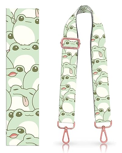 Image of Wide Purse Strap Replacement Crossbody Handbag Shoulder Strap Adjustable Bag Straps Replacement (Cute Frogs)