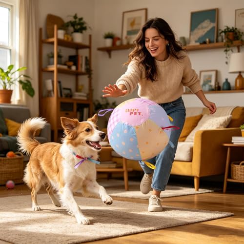 Vibhgtf Hunde- Hüteball | Mit Griff, Bewegliche Beschäftigungsspielzeuge Reißfester Apportierball Für Training, Beschäftigung Gegen Langeweile, Welpen Und Kleine Bis Große Hunde, Outdoor Gar-8