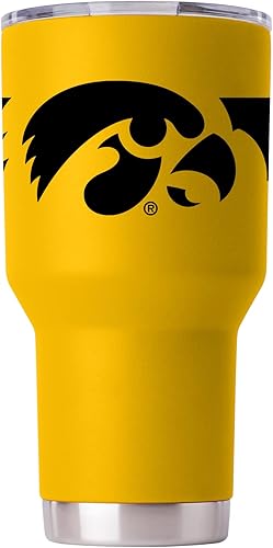 Miniatura 1 de Gametime Sidekicks Iowa - Vaso amarillo de 30 onzas, con licencia oficial, acero inoxidable 188, doble pared, aislado al vacío, logotipos impresos