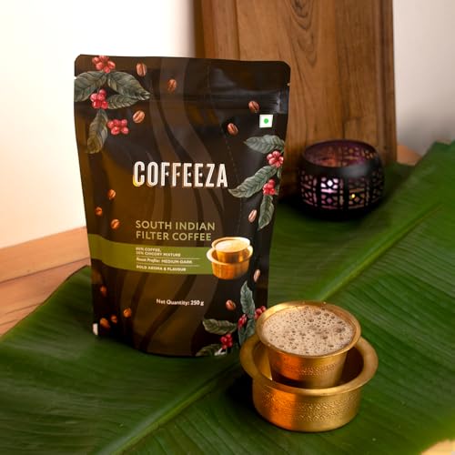 Image of Coffeeza South Indian Filter Coffee - 80:20 Chicory Blend | Fine Grind for Filter Coffee | Medium-Dark Roast | Chikmagalur Origin | 250g