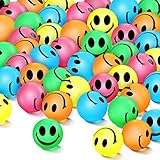 Deekin 300 Pcs 1 Inch Bouncy Balls Bulk Glow in the Dark Smile Face Bouncy Ball for Kids Valentine Party Favor Rubber High Bouncing Balls Birthday Gift Game Prize Vending Machine Filler(Multi Colors)