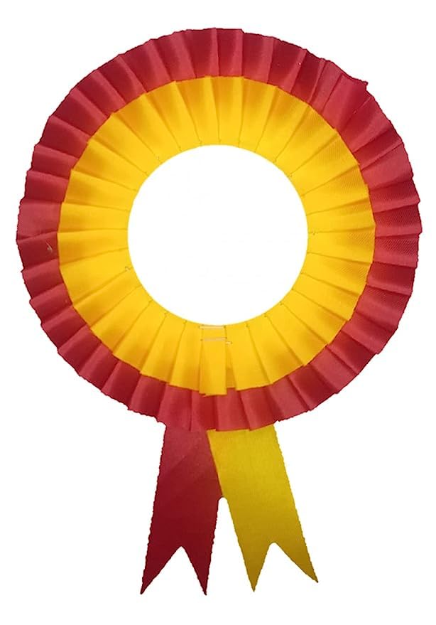 NEXGEN Trends Double Line - Satin Badge For School College Event,Party, And Conference (PACK OF 10) (Red-Yellow)