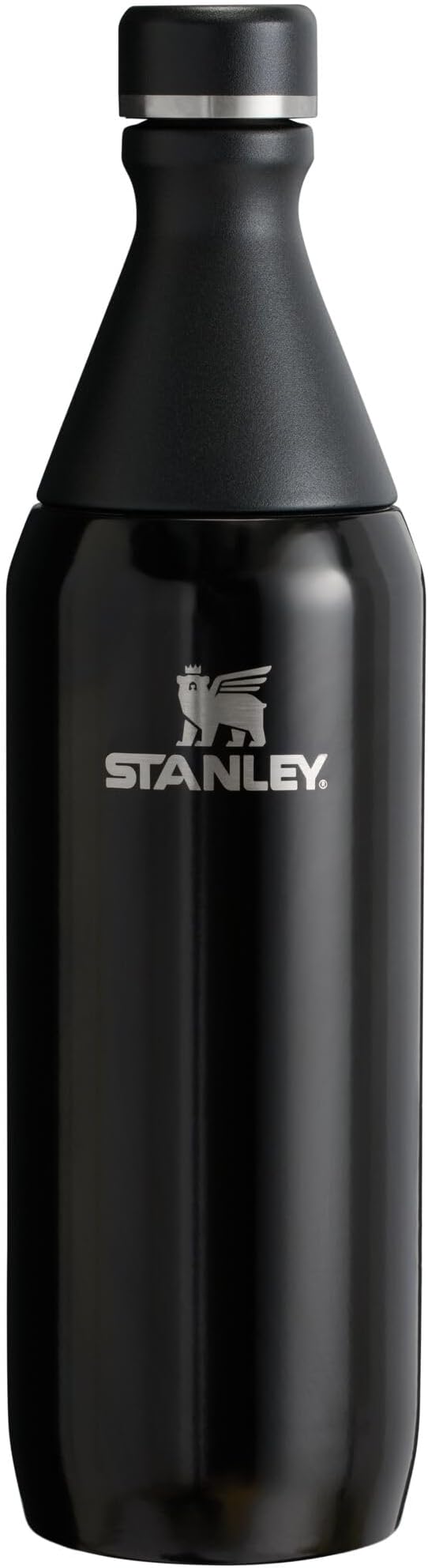 All Day Slim Bottle 20 oz | Twist On Lid with Leakproof Seal | Slim Design for Travel & Gym | Insulated Stainless Steel | BPA-Free | Black