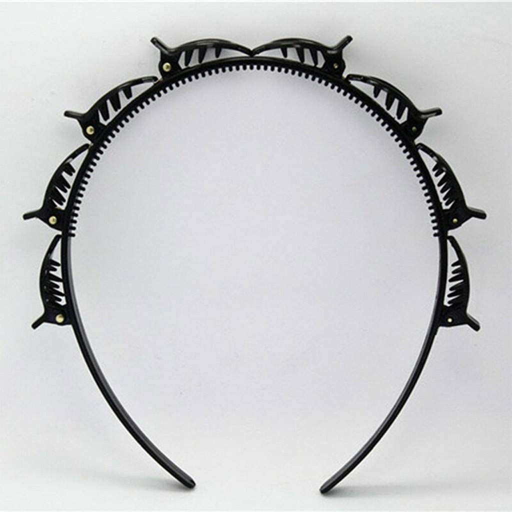 MANODHRUVA 2 pcs Double Layer Twist Plait Headband Hairpin Double Bangs Hairstyle Hair Tools for Women Girls, 2 pcs