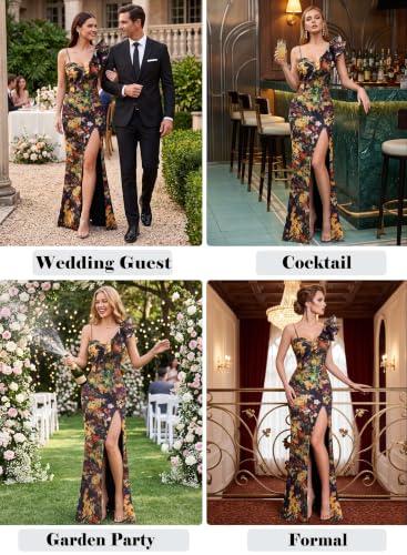 Image of VFSHOW Womens Ruffle One Shoulder Formal Prom Gala Maxi Dress Evening Gown
