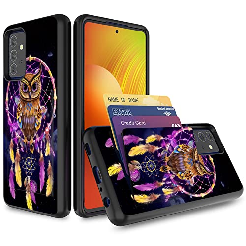 Galaxy Note 20 Ultra Case,Wallet Case Credit Card Holder Flip Case Full Body Best Protective Soft Hybrid TPU Hard Durable Shockproof for Samsung Galaxy S20 Ultra 6.9,Purple Owl Dream Catcher