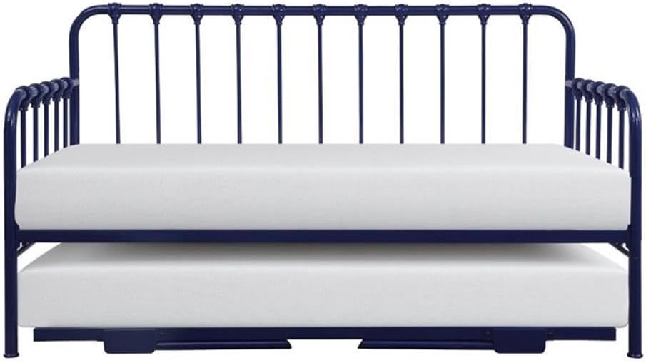 Lexicon Constance Metal Daybed with Trundle in Navy Blue