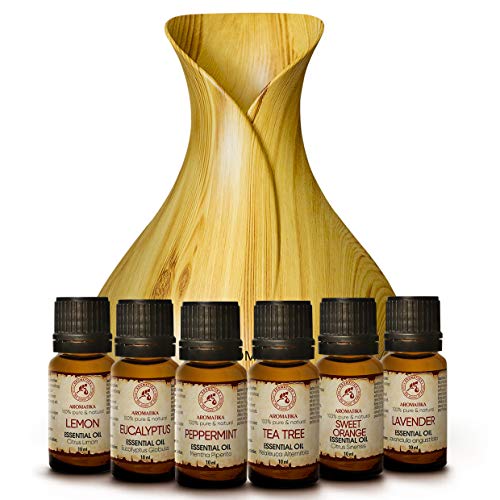 Juego de Difusor Eléctrico 400ml y Top 6 de Aceites Esenciales de...