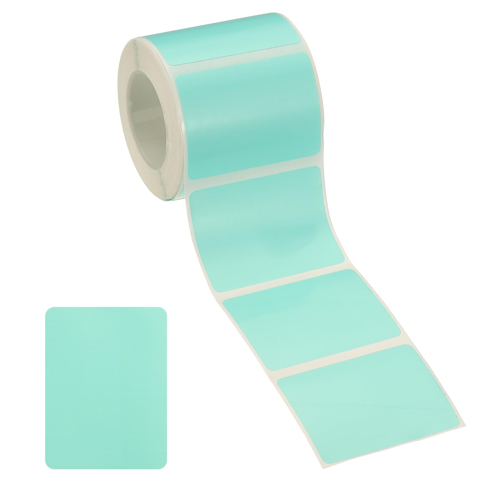 PATIKIL 230 Pcs Thermal Labels, 1.6x1.2 Square Thermal Printer Labels Stickers Self Adhesive Tags Paper 1 Roll Small Waterproof for Printer Small Business Name Tag Barcode, Green