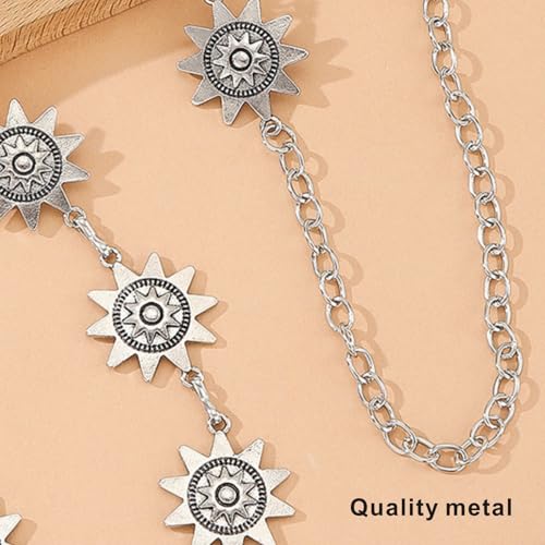 Metal Concho Chain Belt for Women,Trend Vintage Western Cowgirl Adjustable Belts,Beach Vacation Boho Waist Chain4