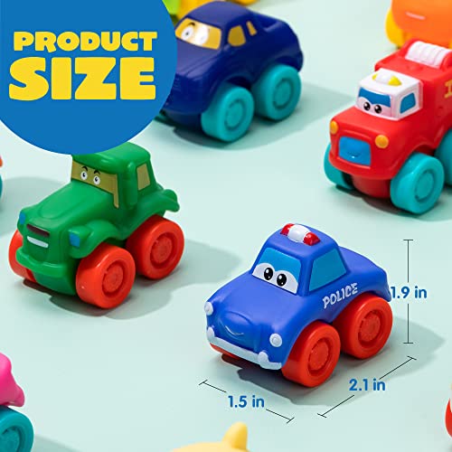 JOYIN Cartoon Cars, Soft Rubber Toy Car Set, Mini Toy Vehicles, Bath Toy Car for Toddlers, Gift for Boys and Girls Christmas Birthday, Summer Beach and Pool Activity, Party Favors for Kids - Image 6