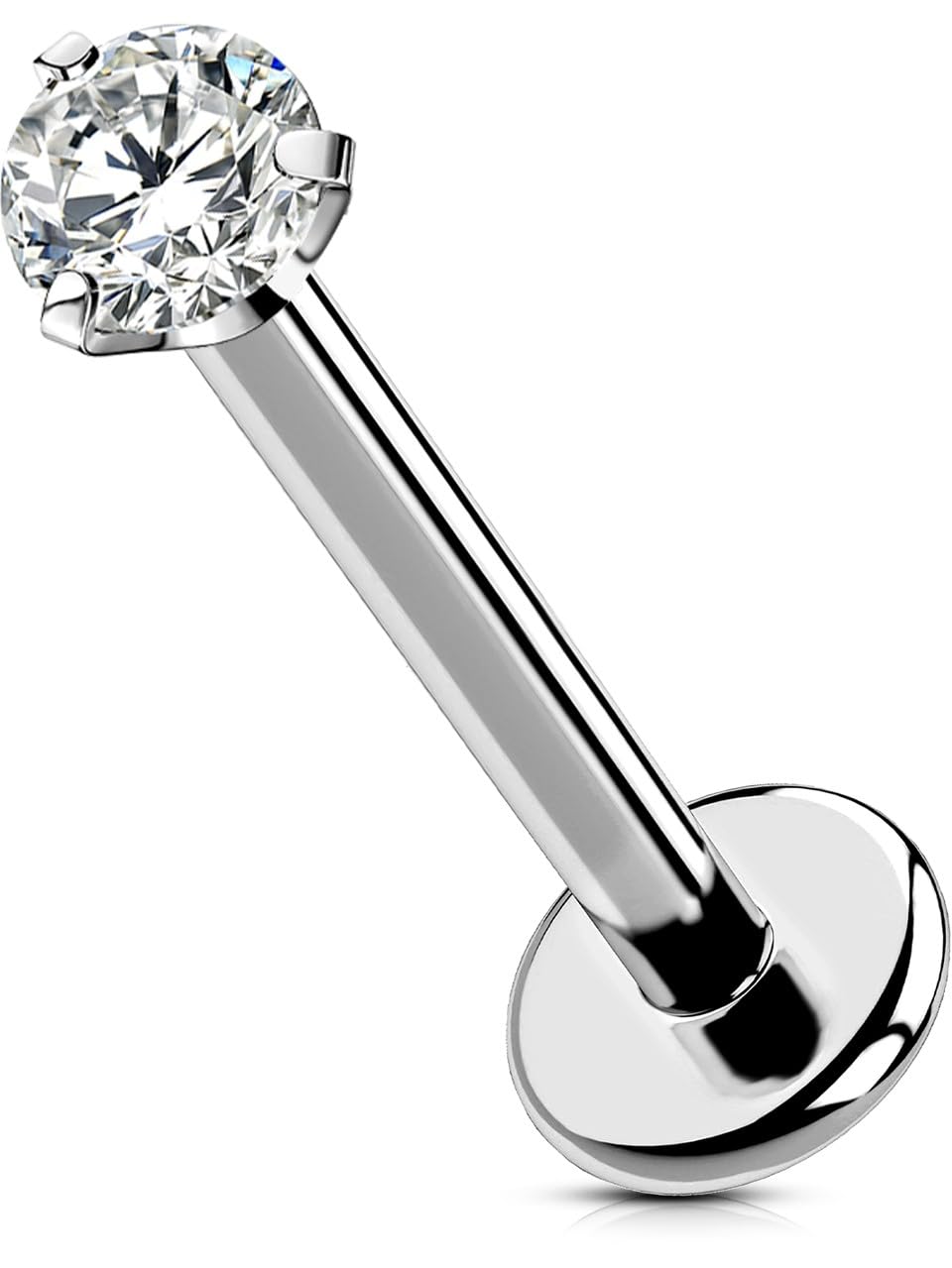 OUFER Body PiercingTitanium Push in Lip Bars Labret Stud Piercing 16G Helix Earring 6/8/10/12mm Threadless Tragus Earring Piercing Jewellery Helix Conch Lip Piercing Bars