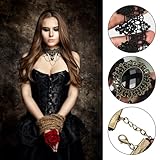 4PCS Gothic Halskette Set, Choker Kette Damen Schwarz, Spitze Halsband, Vintage Lolita Kostüm Zubehör Schmuck für Karnevals Maskerade Party