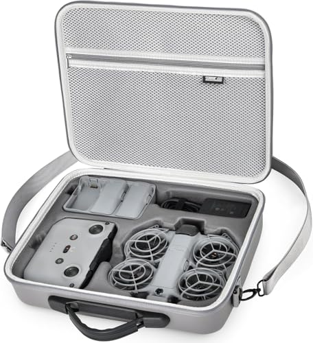 Image of LEQTRONIQ Carrying Case for DJI Neo 2 Accessories, Portable PU Protective Shoulder Bag for DJI Neo 2 Fly More Combo, Compatible with RC-N3 /RC-N Remote Controller