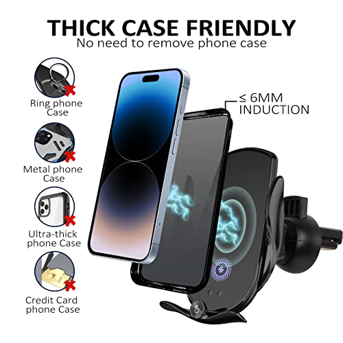 Wireless Car Charger,15W Fast Charging Car Charger Phone Holder Mount, Auto Clamping Car Charger Phone Mount Phone Holder For Iphone 14 13 12 11, Samsung Galaxy S23+ S22, Etc #TOP4